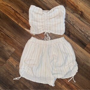 Aerie Two-Piece Set White and Gold